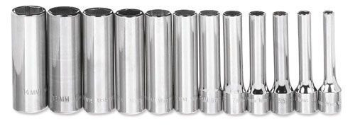 Williams 4 - 14MM Williams 1/4 Dr Deep Socket Set 6 Pt 12 Pcs - MSMD-12HRC Williams 4 - 14MM Williams 1/4 Dr Deep Socket Set 6 Pt 12 Pcs - MSMD-12HRC