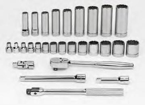 Williams 28 Piece Williams 3/8 Dr Socket and Drive Tool Set - JHWWSB-28F