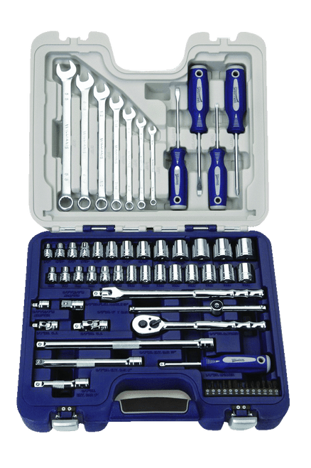 SAE & MM Williams 3/8" Dr Socket, Screwdriver & Wrench Set 63 Pcs - JHW50605B