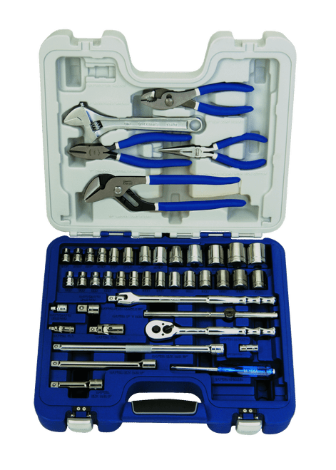 SAE & MM Williams 3/8" Dr Socket, Screwdriver, & Pliers Set 58 Pcs - JHW50615B