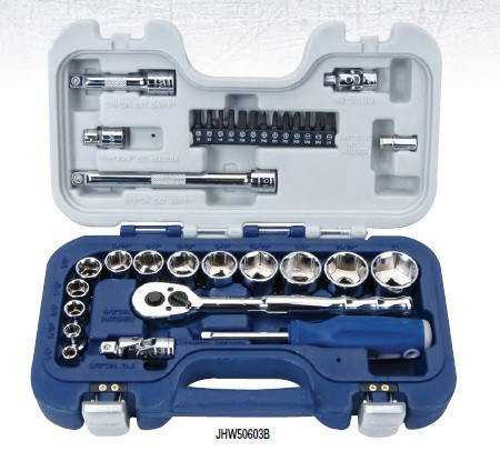 SAE Williams 3/8" Dr Basic Tool Set 34 Pcs - JHW50603B Pro Torque Tools