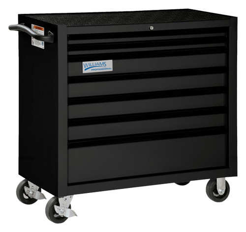 Williams 40" Williams Roll Cabinet - 7 Drawer - Black - W40RC7B  Williams 40" Williams Roll Cabinet - 7 Drawer - Black - W40RC7B