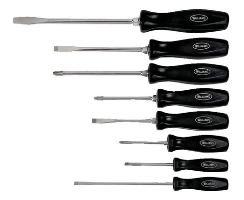 Williams 1/4 - 3/16 Williams Endurogrip Mixed Screwdriver Set 8 Pcs - JHW100P-8MD Williams 1/4 - 3/16 Williams Endurogrip Mixed Screwdriver Set 8 Pcs - JHW100P-8MD