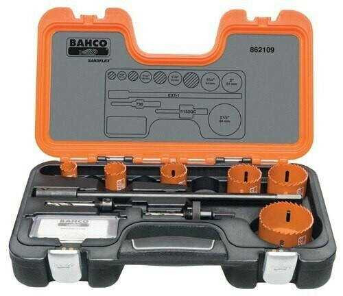7/8 - 2 1/2" Bahco Bi-Metal Electricians Holesaw Set 9 Pcs - 862109 Pro Torque Tools