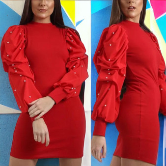 Pearl Puff Sleeve Dress