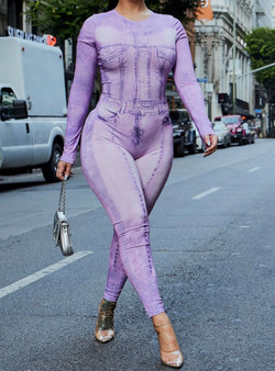 Purple Passion Denim Jumpsuit