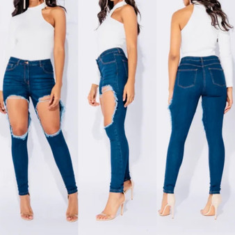 Cut Out Stretch Denim