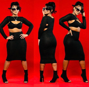 Knitted Dress (BLACK)