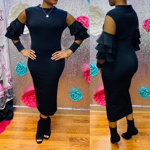 Sheer Ruffle Dress