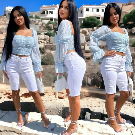 White Denim Shorts