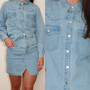Crystal Denim Skirt Set