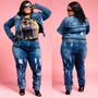 No Stress Denim Plus Set
