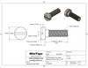 Precision Machine Screw Pan Head, Thread 0-80 2A x 3/16" length, Head Diameter .102" (2.60mm), Material Stainless Steel #303, Price is for 100 Pieces, Finish Color Silver. 