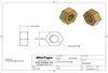 Machined Hex Nut
00-90 Thread
ACF 5/64" (across the flats) 2.00mm / .079"
Thickness .040" / 1.00mm
Material: Brass #360
Packaged in 100 Count Bag/Vials