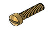 Machine Screw, Slotted Fillister Head
Thread 00-90 (0.046”)
Head Diameter .075"
Overall Length (OAL) .228" (5.8mm)
Threaded Length 3/16" (4.7mm)
Material: Brass #C360
Packaged in 100 Count Bags/Vials