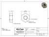 M1.4 Hex Nut, DIN 934 Brass 100 Count, #11123BR