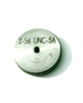 Thread Ring Gage 2-56 class UNC-3A; "Go" member Precision Thread Gage made of High Speed Steel then hardened. Picture is representative of part,  Brand ESO made for us in Switzerland.