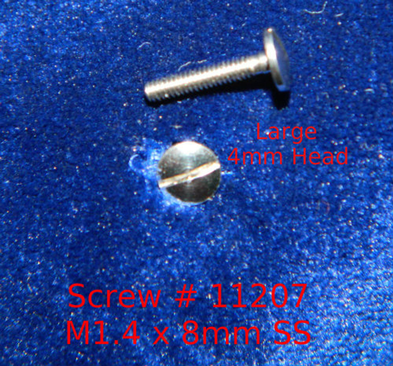 Machine Screw Special
Thread M1.4
Pitch .30mm
Head Diameter 4.0mm (Large Head Diameter)
Threaded Length 8.2mm (Max)
Overall Length 9.0mm
Material Stainless Steel, Finish Color Silver
Price is for 100 count package