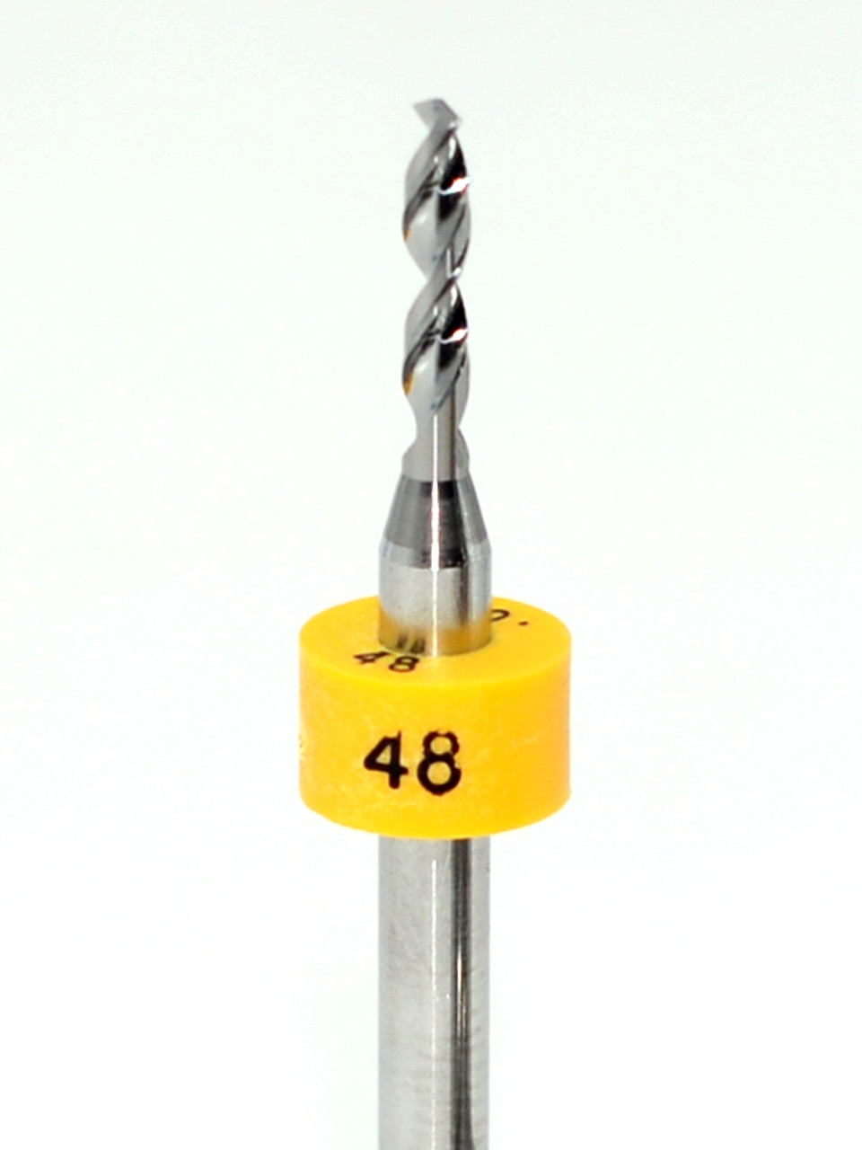 Drill bit Size: 1.93mm  also #48 

 Flute length: sizes .50 to .65mm 8.90mm, sizes .70 to 2.50mm 10.50mm

Drill Point 135Â°, Shank .125â€ / 3.18mm,Overall length 38mm /1.50â€

All bits have plastic size rings, Material Micro-Grain Carbide Grade ISO K20 / K30

Drill bits Self centering on flat surface Other surfaces use center drill first