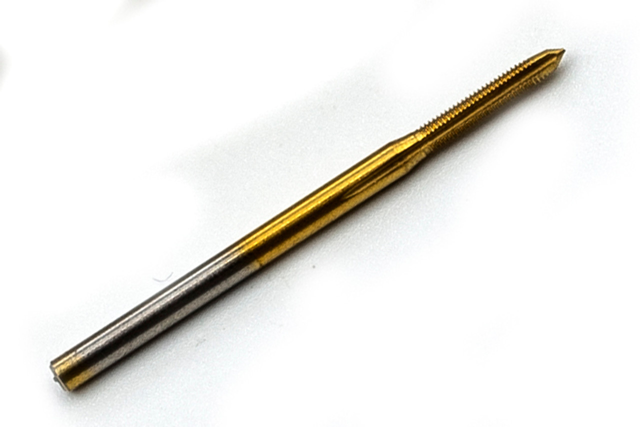 High Speed Steel with TiN Titanium Nitride HSS Coating 3 Flute MiniTaps M1.0 Thread x .20mm Pitch Plug Tap