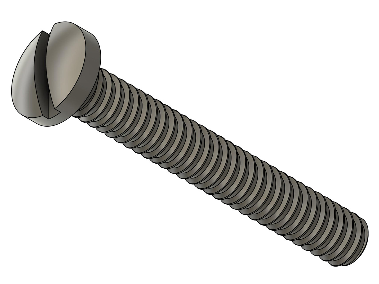Machine Screw Special  Thread M1.4, Pitch .30mm, Head Diameter 2.5mm, Threaded Length 9.7mm (3/8"), Overall Length 10.5mm Material Stainless Steel, Finish Color "Silver" 

Note: Thread is at maximum for M1.4 Thread.  This screw was designed for tight fit like class 3 fit instead of standard class 2.   Price is for 100 count package with bulk pricing available.
