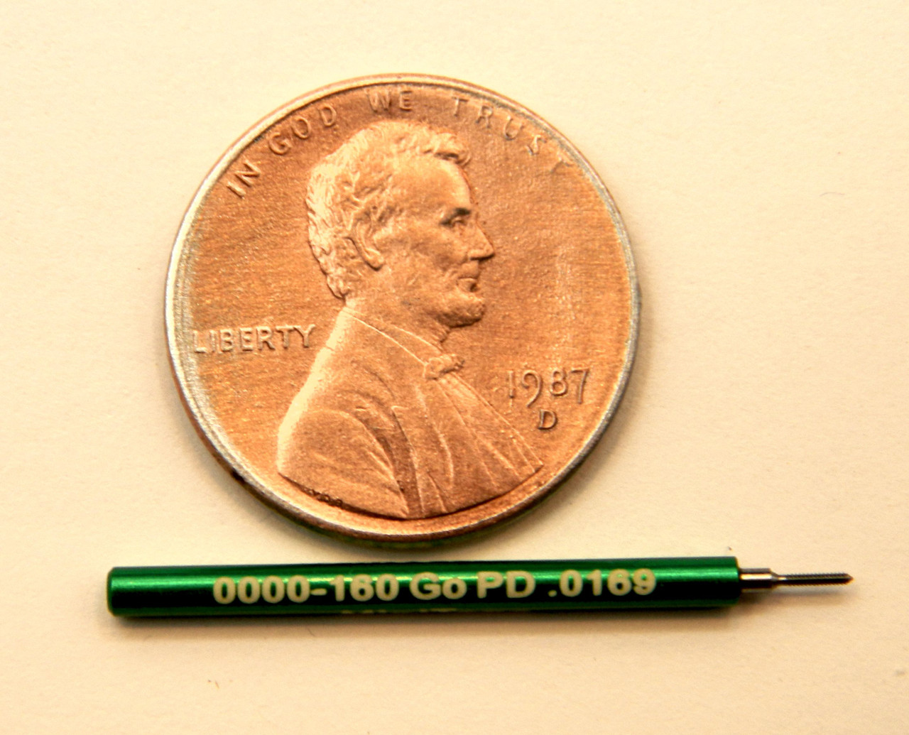 0000-160 3B Plug Gage UNS stands for (American) â€œNational Standardâ€ miniature Thread series. This gage is one piece handle containing "Go" Precision Thread Gage made of High Speed Steel then hardened. Please note that this gage is made to the tighter 3B  Picture is representative of this item in our stock.  Brand is;" MiniTaps" made specifically for us in Switzerland.  Factory measurements as our cert included in price.
