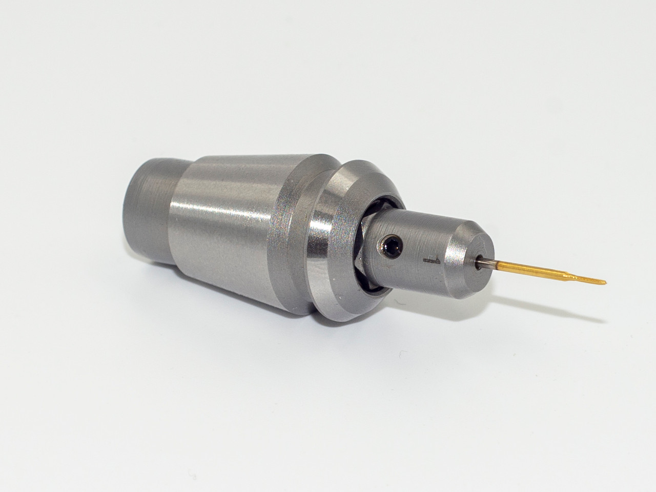 This Tapping  collet is for Taps with a 1.00m shank diameter.  Tapping collets, fit ER-16 collet holders,  Select the collet that fits the shank of your tap.  These spring loaded collets fits shank sizes 1.0mm, 1.5mm and 2.0mm. 