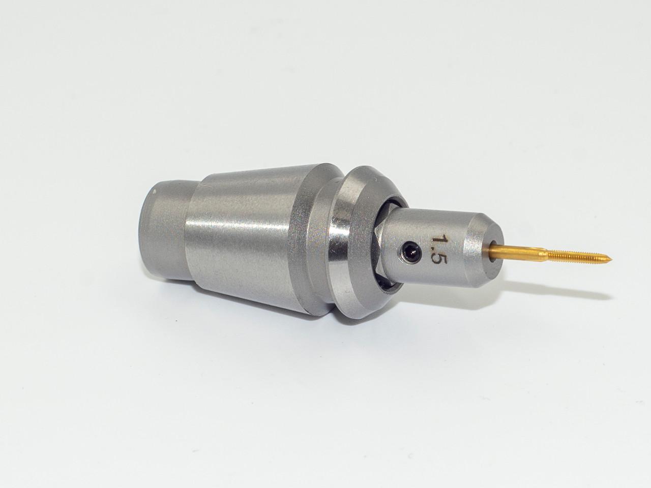 This Tapping  collet is for Taps with a 1.50m shank diameter.  Tapping collets, fit ER-16 collet holders,  Select the collet that fits the shank of your tap.  These spring loaded collets fits shank sizes 1.0mm, 1.5mm and 2.0mm.