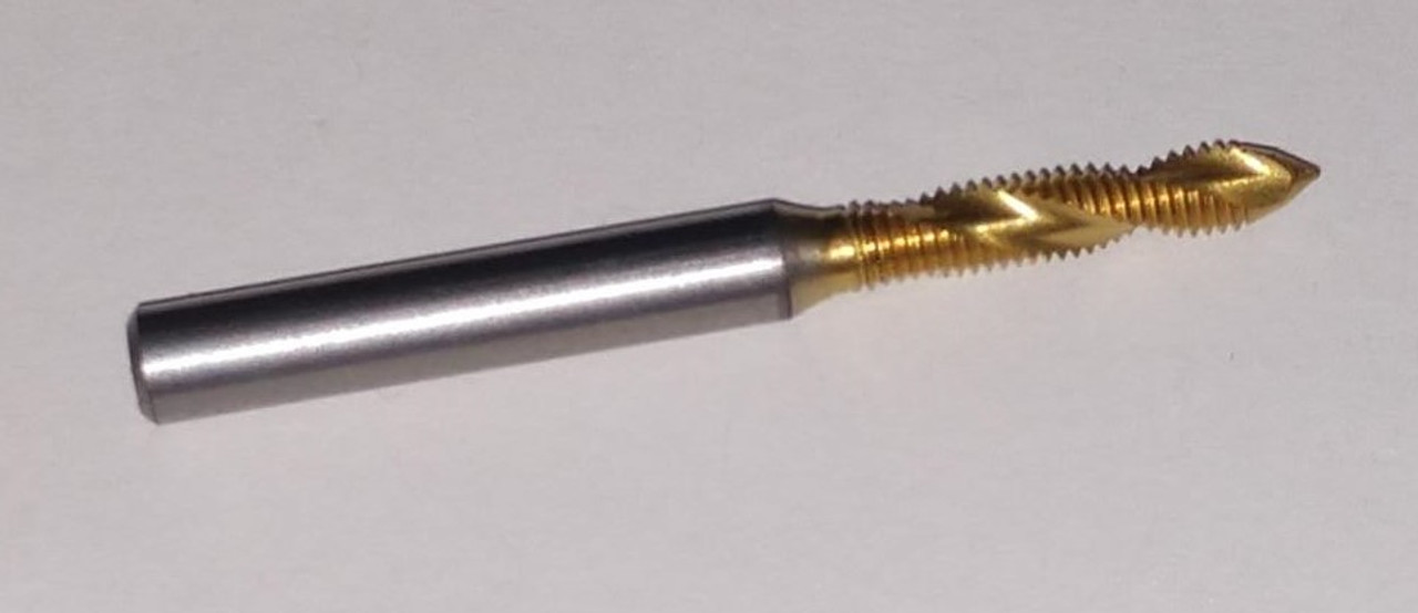 M3.0 Thread x .50mm Pitch Plug Tap, 2 Flute, HSS with TiN #22401