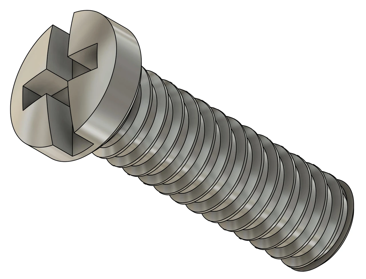 00-90 x 3/16" Phillips Cross Slot Machine Screw, Stainless Steel, 100 Count #10336