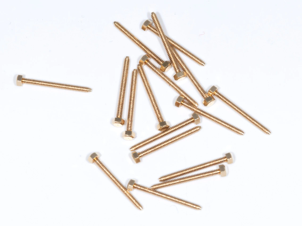 M1.2 x 12mm Machine Screw Hex Head, Brass, 100 Count #11200BR