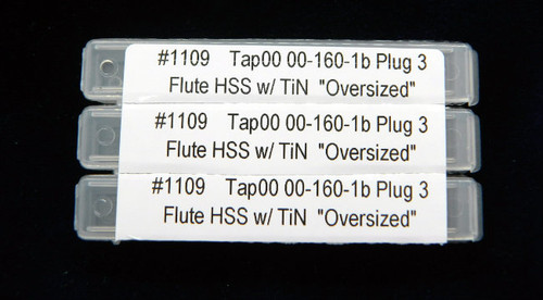 0000-160 Tap
3 Flute Plug
Class Size 1b (Oversized for Tapping before Plating)
American Miniature (to ANSI B18.6.3) Size 0000 Thread 160 Per Inch
TiN (Titanium Nitride) Coating to Improve Performance
Shank 0.060"
Made from Hardened High Speed Steel
Designed for Production Tapping
Please note that this tap is oversized.