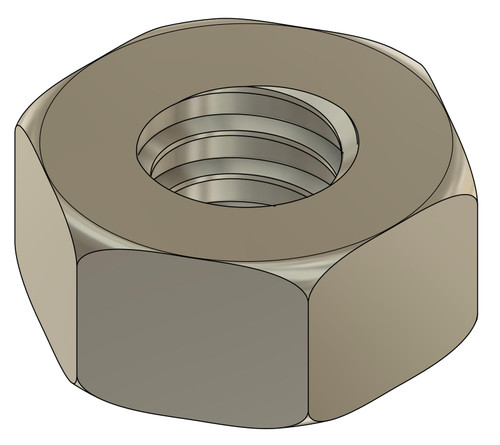 Machined Hex Nut 
Oversized 00-90 (.050" / 1.27mm) Thread
ACF (across the flats) 2.2mm / .089"
Material: Nickel Silver, a copper alloy resistant to tarnish often used in jewelry and eyewear.
Part Color Finish is Silver
Price is for 100 count package
