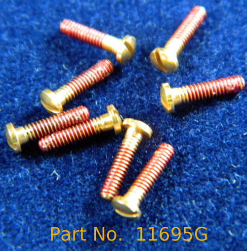 Machine Screw, Pan Head

Thread M1.4 (1.40UNM,) Pitch .30mm, Overall Length (OAL) 6.9mm, Threaded Length (Shank) 6.2mm, Head 2.5mm

Stainless Steel, Finish Color Gold.

Made on precision screw machines.

This part is a modified NAS-722-140-250

Price is for 100 count package with bulk pricing available.
Please contact sales@minitaps.com for bulk pricing pricing or any additional questions or information.