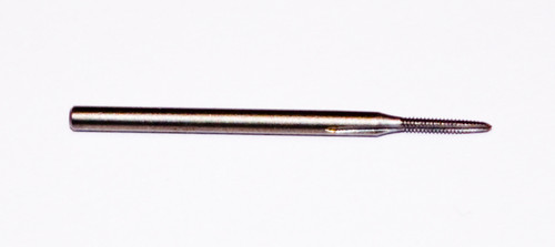 M1 x .20mm Tap
3 Flute Plug
Made to DIN Standards
Thread Pitch 0.20mm "Special Pitch"
Threading Length Approximate 4.0mm
Shank 1.5mm / 0.060"
Made from Hardened High Speed Steel
Designed for production taping in automatic screw machines, tappers, CNC lathes, and CNC mills.
Overall length of tap is 25mm (.984") threaded length (tip to end of thread) 4.0mm (0.160"). Lengths can vary slightly between batches.