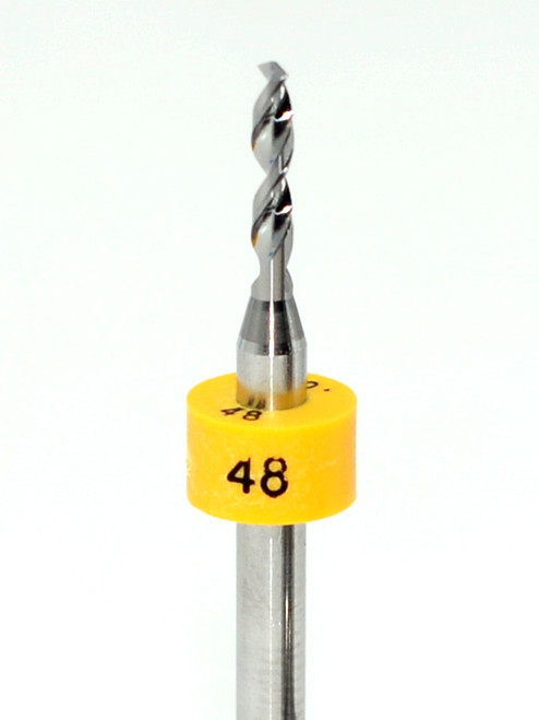 Drill bit Size: 1.93mm  also #48 

 Flute length: sizes .50 to .65mm 8.90mm, sizes .70 to 2.50mm 10.50mm

Drill Point 135Â°, Shank .125â€ / 3.18mm,Overall length 38mm /1.50â€

All bits have plastic size rings, Material Micro-Grain Carbide Grade ISO K20 / K30

Drill bits Self centering on flat surface Other surfaces use center drill first