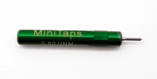 0.80UNM Plug Go Gage .20mm; UNM stands for â€œUnited National Miniatureâ€ the American Metric miniature Thread standard. Precision Thread Gage made of High Speed Steel then hardened. Picture is representative of part,  We have two pieces  in stock.  Brand is;" MiniTaps" made specifically for us in Switzerland.