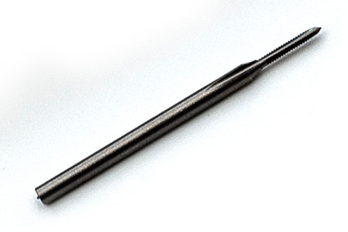 000-120 Tap Left Hand Thread
3 Flute Plug
American Miniature (to ANSI B18.6.3) Size 000 Thread 120 Per Inch
Class NS-2
Shank 0.060"
Made from Hardened High Speed Steel
Designed for Production Tapping in Automatic Screw Machines, Tappers, CNC Lathes, and CNC mills.
Overall length of Tap is 25mm (0.984") threaded length (tip to end of thread) 5.5mm (0.216"). Lengths can vary slightly between batch.