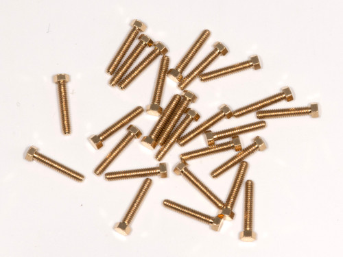 M1.4 x 8mm Hex Head Screw Brass 100 Count #11240BR