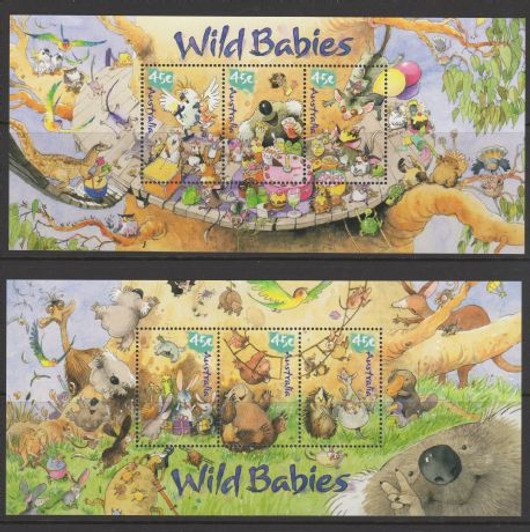 2001 ASC 1948ms/51ms Wild babies Mini Sheets (2)