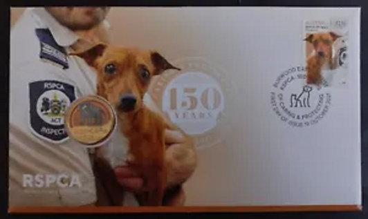 2021 RSPCA 150 Years Dog Stamp PNC coin cover