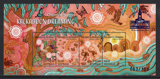 2024 Brisbane Stamp & Coin Show - Kalkadoon Dreaming Mini Sheets both days number 063/150 and 063/100