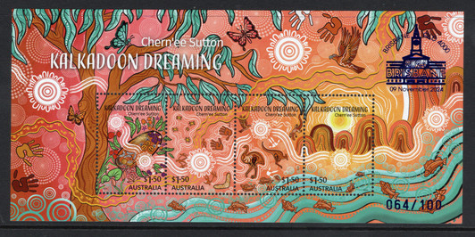 2024 Brisbane Stamp & Coin Show - Kalkadoon Dreaming MS both days number 064/150 and 064/100