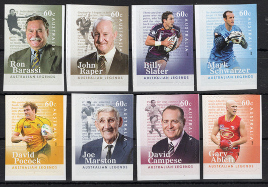 2012 ASC 2953a Australian Football Legends peel and stick stamps