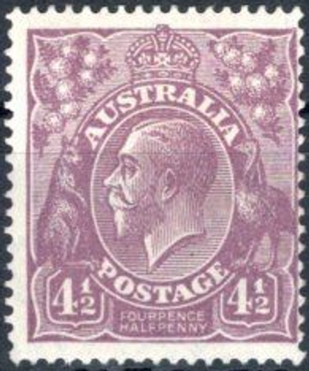 1925 ASC 92 Small Multiple Watermark P14 4½d Violet