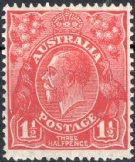 1927 ASC 97 Small Multiple Watermark P13½ x 12½ 1½d Red
