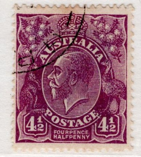 1928 ASC 106b Small Multiple Wmk P13½ x 12½ 4½d Violet Die 11
