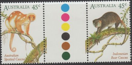 1996 ASC 1542b Cuscus Gutter pair (2) Stamps