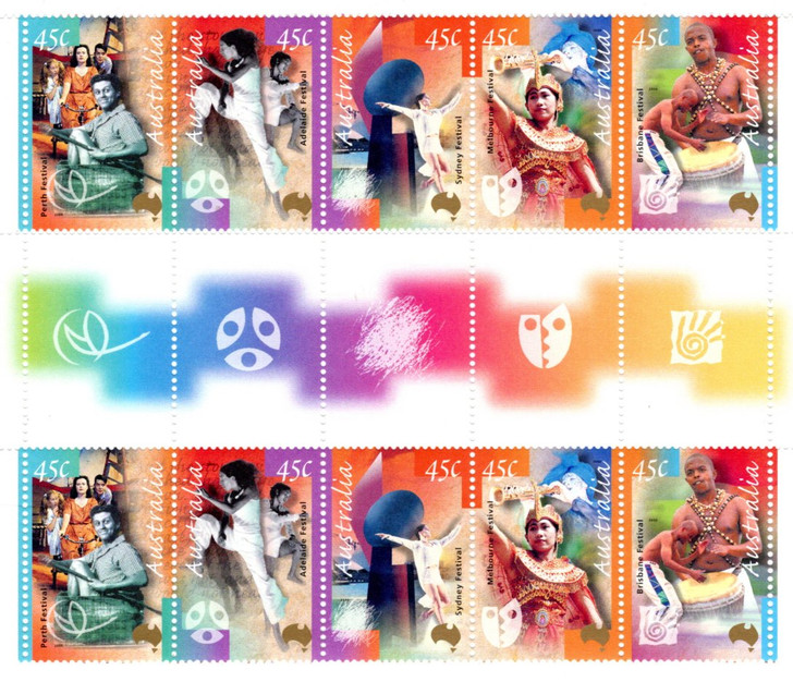 2000 ASC 1817b Arts Festival Gutter Strip 10 Stamps