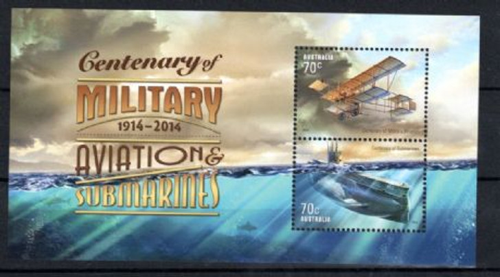 2014 ASC 3221ms Submarines &amp; Military Aircraft Mini Sheet